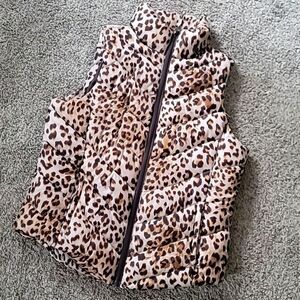 NWOT! Women's/Junior's Cheetah Print Puffer Vest Sz Large